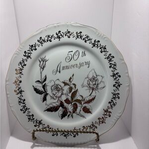 Royal Crown Derby White and Black Dinnerware Plate